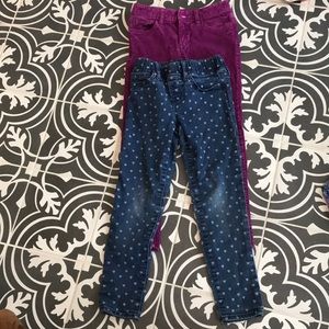 Bundle gap kids jeggings Purple and blue great condition Size 6